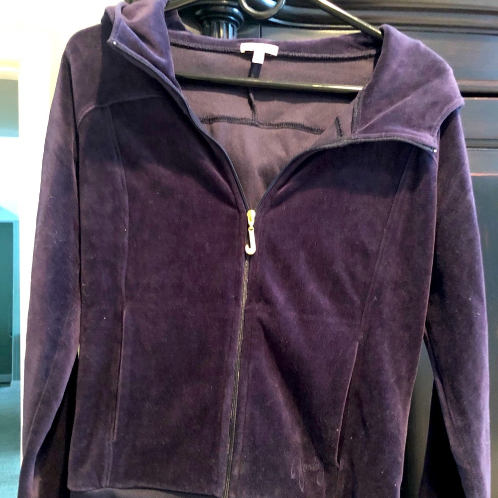 Juicy velour zip up track suit hoodie